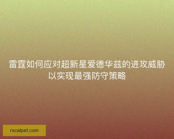 雷霆如何应对超新星爱德华兹的进攻威胁以实现最强防守策略